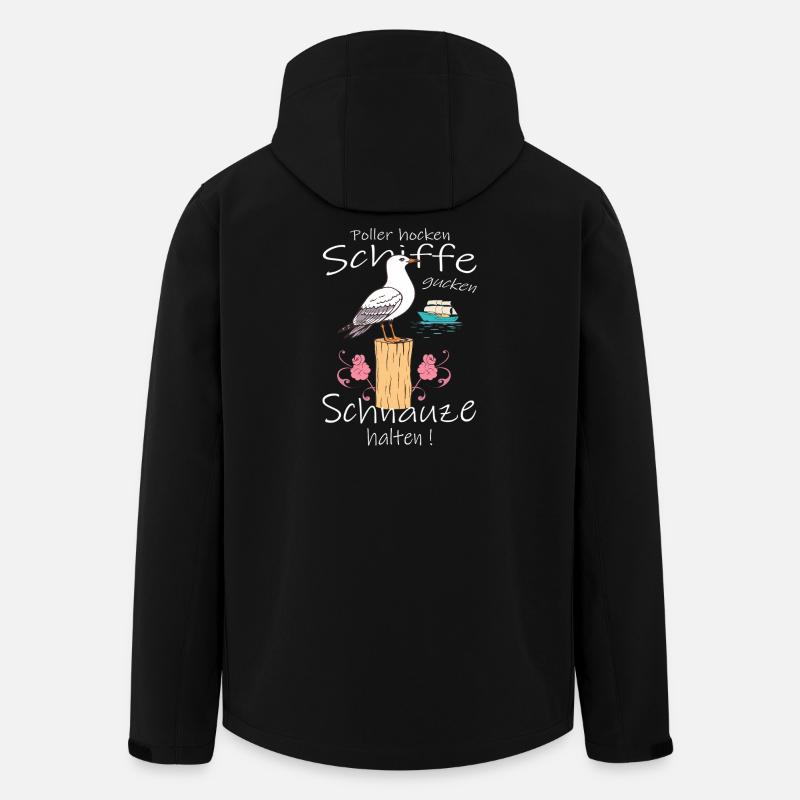 Lustige Möwe - Recycelte Männer Softshell-Jacke von Stanley/Stella - Schwarz