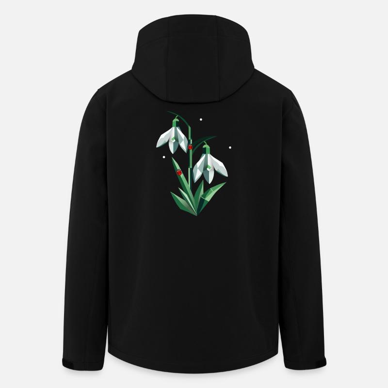 Zwei Schneeglöckchen mit Marienkäfern - Recycelte Männer Softshell-Jacke von Stanley/Stella - Schwarz