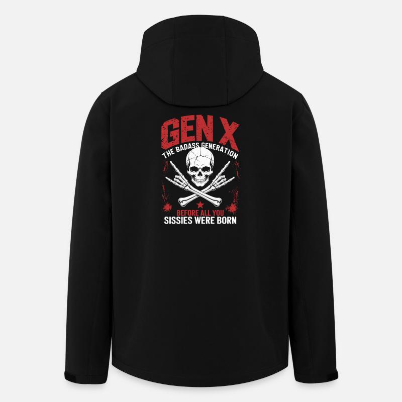 Gen X The Badass Generation Skull Design - Recycelte Männer Softshell-Jacke von Stanley/Stella - Schwarz