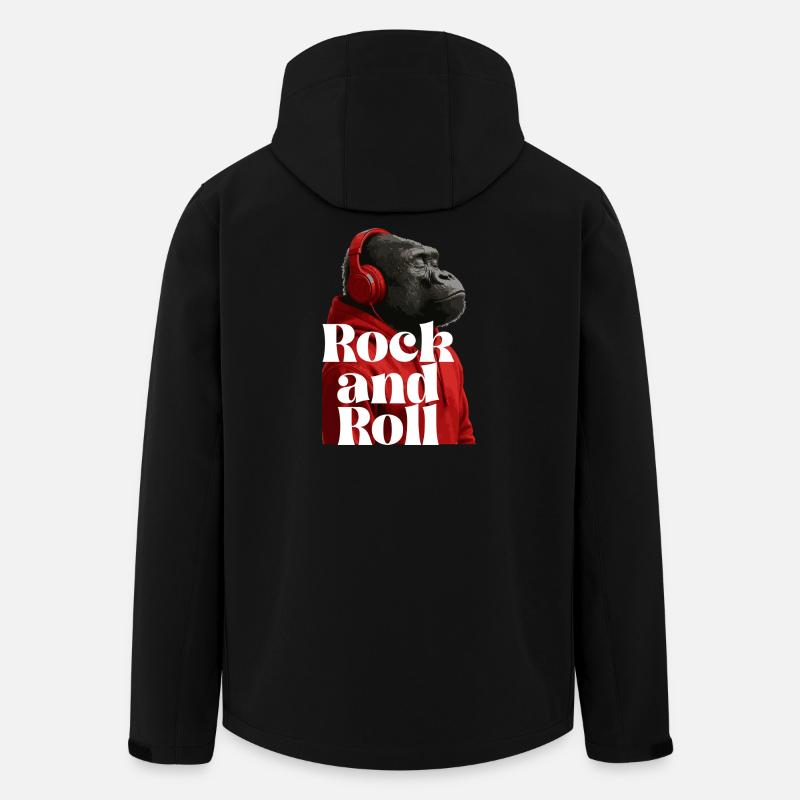 Gorilla mit Kopfhörern Rock T-Shirt - Recycelte Männer Softshell-Jacke von Stanley/Stella - Schwarz