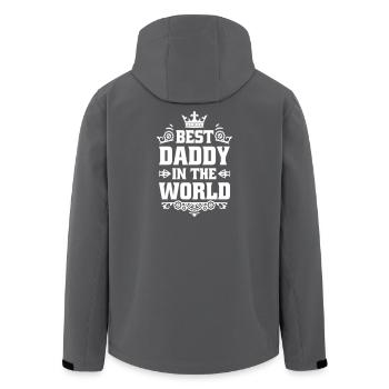 Couronne du meilleur papa du monde « Meilleur papa du monde » - Veste softshell homme en polyester recyclé Stanley/Stella - noir - Dos - AI Model Male 185 light (185cm)