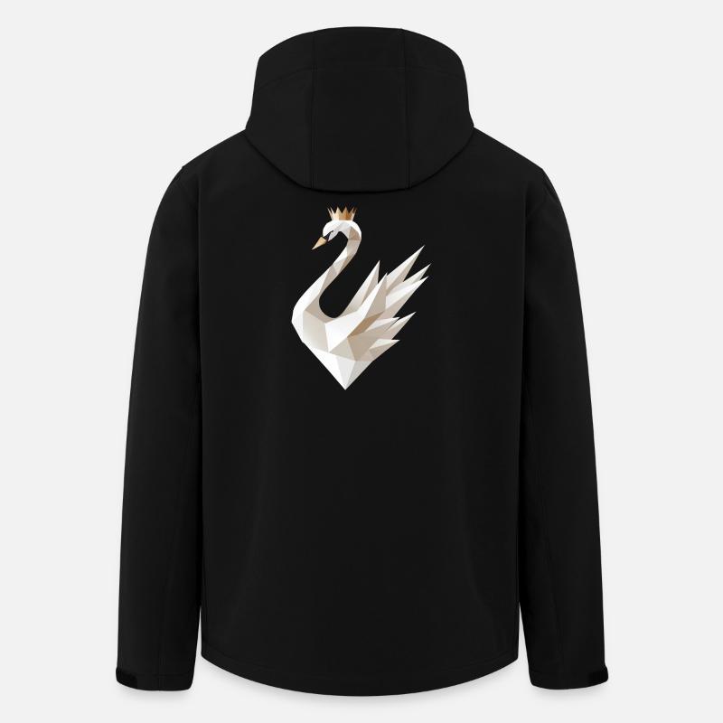 Geometric swan with crown motif - Men’s Recycled Softshell Jacket by Stanley/Stella - black