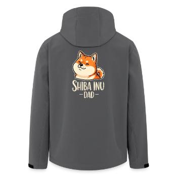 Shiba Inu Dad Cartoon Hundepapa Geschenk - Recycelte Männer Softshell-Jacke von Stanley/Stella - Schwarz - Hinten - AI Model Male 185 light (185cm)