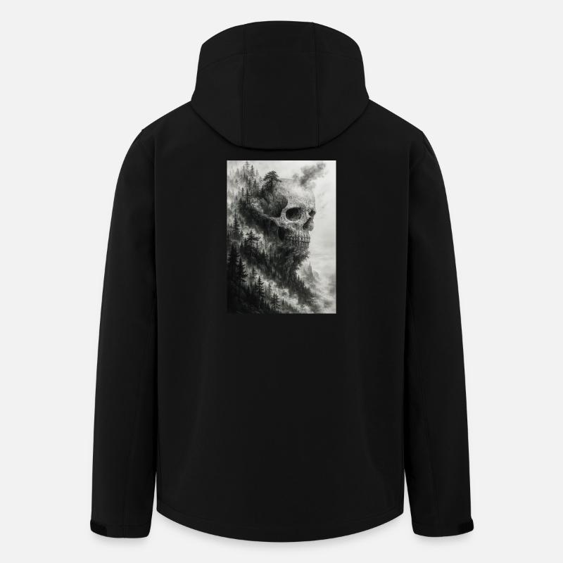 Unheimliche Waldschädel-Illustration - Recycelte Männer Softshell-Jacke von Stanley/Stella - Schwarz