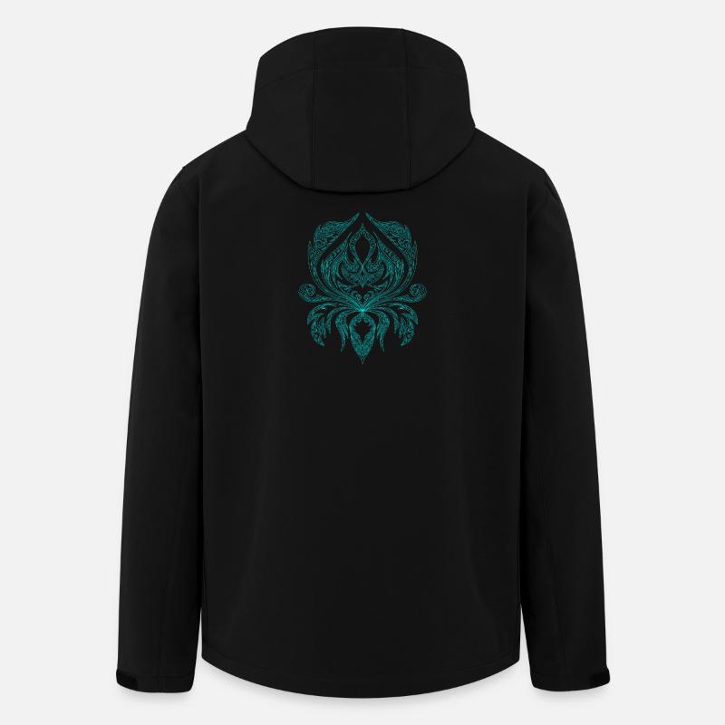 Turquoise Ornament Tribal Pattern - Men’s Recycled Softshell Jacket by Stanley/Stella - black