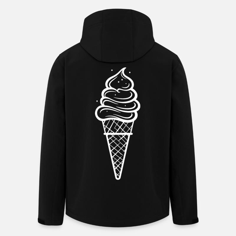Croquis de crème glacée - Veste softshell homme en polyester recyclé Stanley/Stella - noir