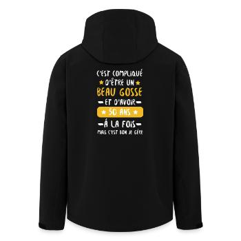 Handsome 50 Year Old Kid, Birthday Humor - Men’s Recycled Softshell Jacket by Stanley/Stella - black - Back - AI Model Male 185 light (185cm)
