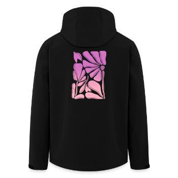 Flower power dégradé rose - Veste softshell homme en polyester recyclé Stanley/Stella - noir - Dos - AI Model Male 185 light (185cm)