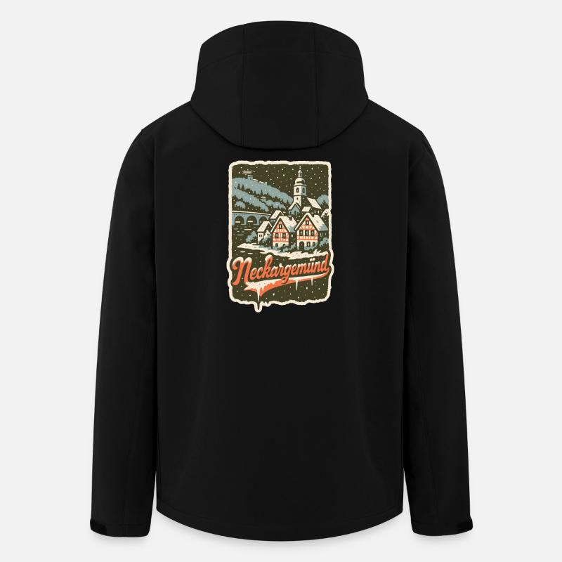 Panorama hivernal de Neckargemünd - Veste softshell homme en polyester recyclé Stanley/Stella - noir