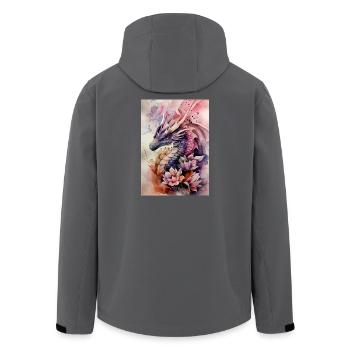 Dragon Aquarelle Fleurs Fantaisie - Veste softshell homme en polyester recyclé Stanley/Stella - noir - Dos - AI Model Male 185 light (185cm)