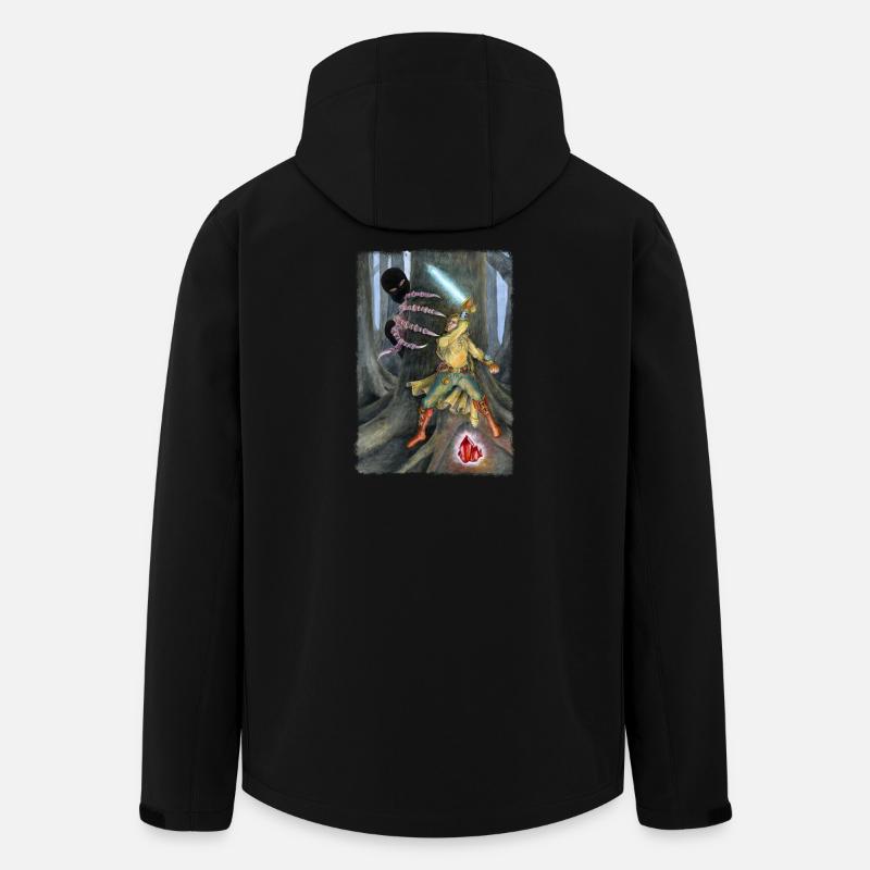 Fantasy Hero Battling Shadow Creature - Men’s Recycled Softshell Jacket by Stanley/Stella - black