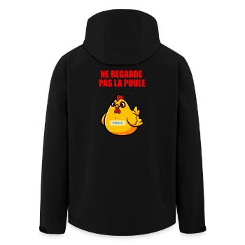 Nicht auf das Huhn schauen – Absurder Humor - Recycelte Männer Softshell-Jacke von Stanley/Stella - Schwarz - Hinten - AI Model Male 185 light (185cm)
