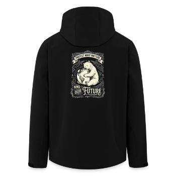 PandaSchutz Zukunft Ornament - Recycelte Männer Softshell-Jacke von Stanley/Stella - Schwarz - Hinten - AI Model Male 185 light (185cm)
