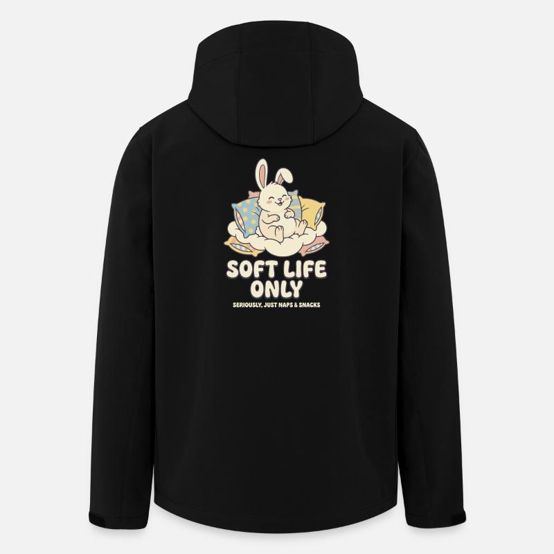 Lapin câlin sur un coussin nuageux - Veste softshell homme en polyester recyclé Stanley/Stella - noir