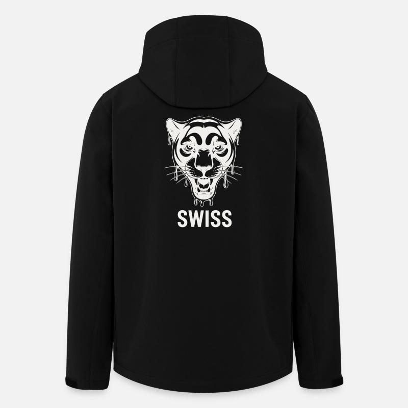 Tropfender Tigerkopf Schweizer Stil - Recycelte Männer Softshell-Jacke von Stanley/Stella - Schwarz