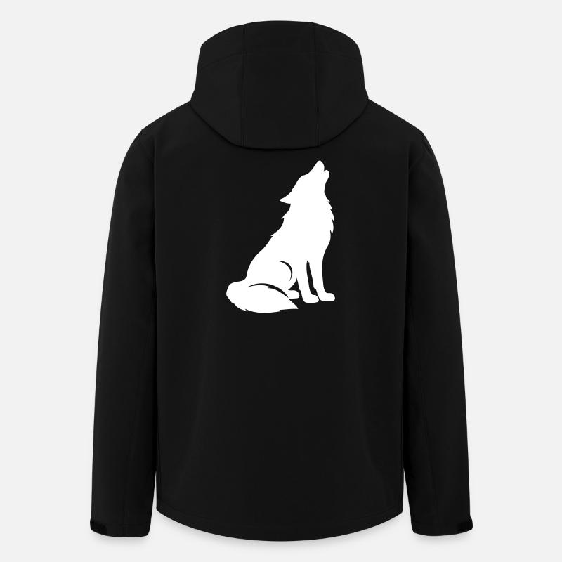 Wolf Silhouette - Men’s Recycled Softshell Jacket by Stanley/Stella - black