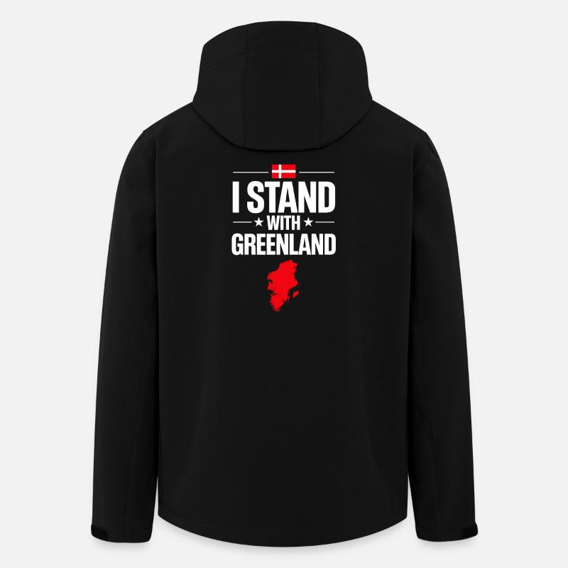 Greenland Flag Card Support - Men’s Recycled Softshell Jacket by Stanley/Stella - black