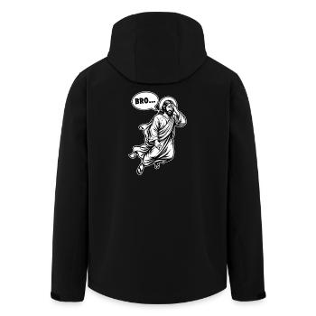 Bro Jesus Facepalm - Funny Speech Bubble Meme - Men’s Recycled Softshell Jacket by Stanley/Stella - black - Back - AI Model Male 185 light (185cm)