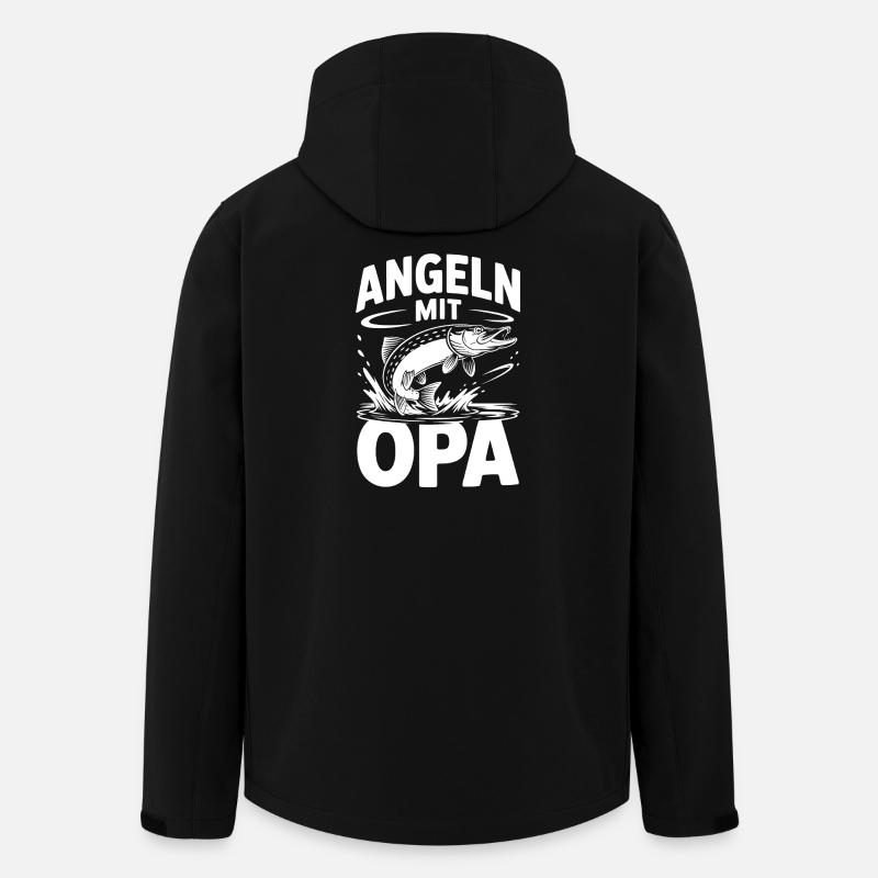 Angeln mit Opa - Recycelte Männer Softshell-Jacke von Stanley/Stella - Schwarz