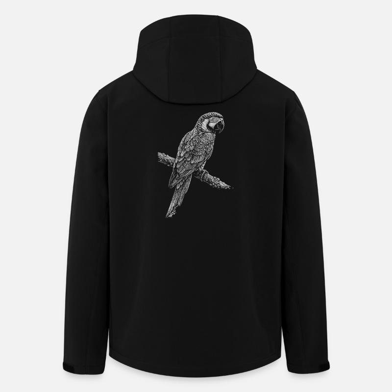 Papageien-Silhouette auf dem Ast - Recycelte Männer Softshell-Jacke von Stanley/Stella - Schwarz