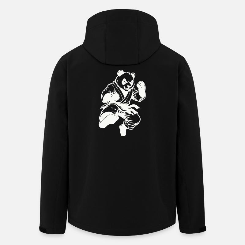 panda_kung_fu- - Recycelte Männer Softshell-Jacke von Stanley/Stella - Schwarz