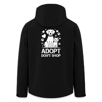 Refuge pour le bien-être animal Adopt Not Shop Dog Cat - Veste softshell homme en polyester recyclé Stanley/Stella - noir - Dos - AI Model Male 185 light (185cm)