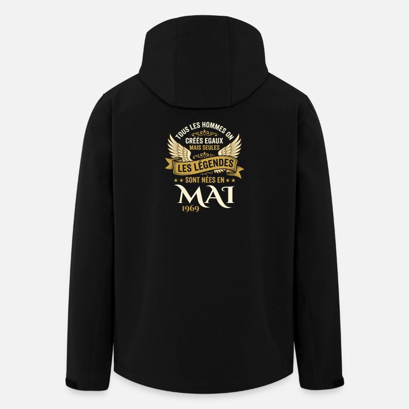 Anniversaire Mai 1969 - Veste softshell homme en polyester recyclé Stanley/Stella - noir