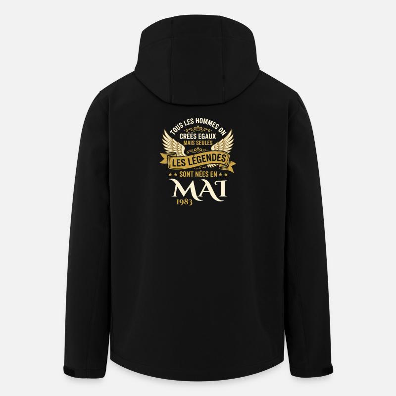 Anniversaire Mai 1983 - Veste softshell homme en polyester recyclé Stanley/Stella - noir