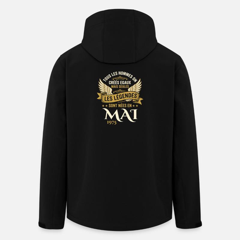 Anniversaire Mai 1975 - Veste softshell homme en polyester recyclé Stanley/Stella - noir