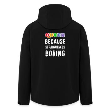 Queer parce que hétérosexuel ennuyeux - Veste softshell homme en polyester recyclé Stanley/Stella - noir - Dos - AI Model Male 185 light (185cm)