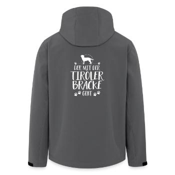 DER MIT TIROLER BRACKE GEHT Hundespruch Hunde - Recycelte Männer Softshell-Jacke von Stanley/Stella - Schwarz - Hinten - AI Model Male 185 light (185cm)