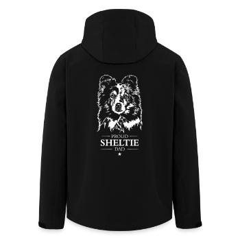 Sheltie Dad Hunde Hund Shetland Sheepdog Wilsigns - Recycelte Männer Softshell-Jacke von Stanley/Stella - Schwarz - Hinten - AI Model Male 185 light (185cm)