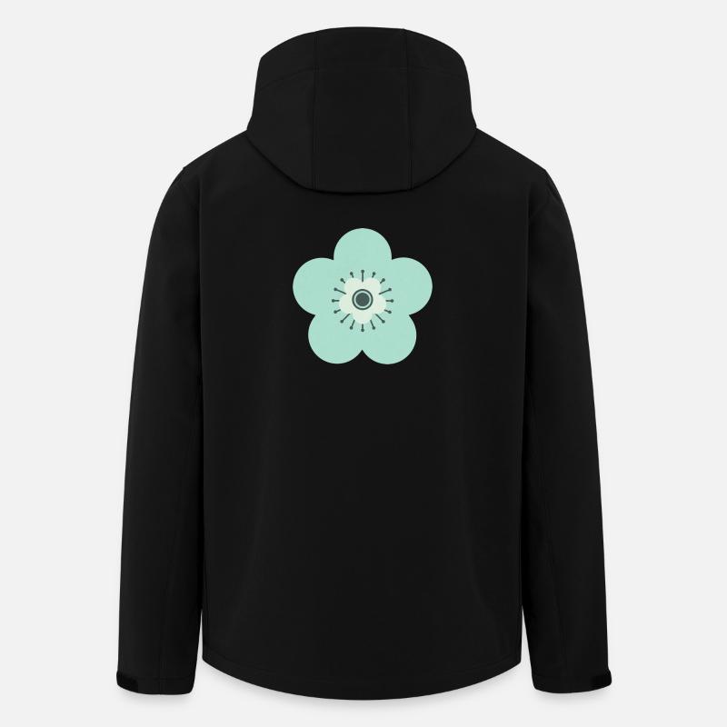 Mintgrün & Blaue Blume - Recycelte Männer Softshell-Jacke von Stanley/Stella - Schwarz