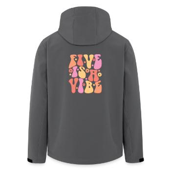 Five Is A Vibe, 5 Years Old, 5th Birthday Kids - Men’s Recycled Softshell Jacket by Stanley/Stella - anthracite - Back - AI Model Male 185 light (185cm)