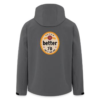 Better at 70 Anniversary - Men’s Recycled Softshell Jacket by Stanley/Stella - black - Back - AI Model Male 185 light (185cm)
