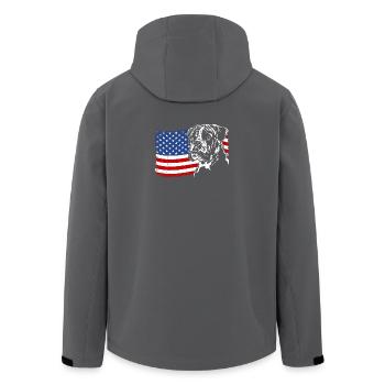 German Boxer America Flag Dogs Dog Wilsigns - Men’s Recycled Softshell Jacket by Stanley/Stella - black - Back - AI Model Male 185 light (185cm)