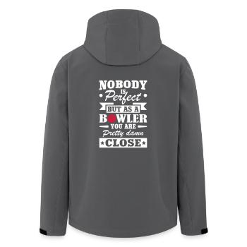 No Body Is Perfect But As Bowling - Recycelte Männer Softshell-Jacke von Stanley/Stella - Schwarz - Hinten - AI Model Male 185 light (185cm)