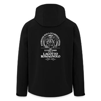 LAGOTTO ROMAGNOLO Guardian Angel Wilsigns Geschenk - Recycelte Männer Softshell-Jacke von Stanley/Stella - Schwarz - Hinten - AI Model Male 185 light (185cm)