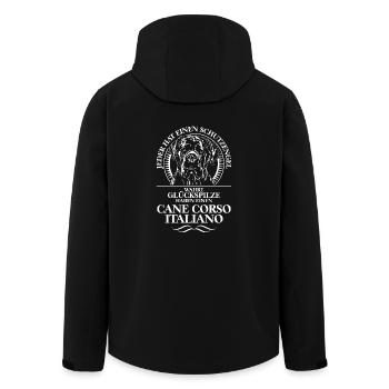 CANE CORSO ITALIANO Schutzengel Spruch Wilsigns - Recycelte Männer Softshell-Jacke von Stanley/Stella - Schwarz - Hinten - AI Model Male 185 light (185cm)