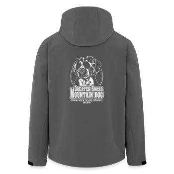 GREATER SWISS MOUNTAIN DOG coolest people Wilsigns - Men’s Recycled Softshell Jacket by Stanley/Stella - black - Back - AI Model Male 185 light (185cm)
