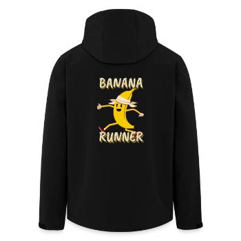 Banane Joggen Marathon Banana Runner - Recycelte Männer Softshell-Jacke von Stanley/Stella - Schwarz - Hinten - AI Model Male 185 light (185cm)