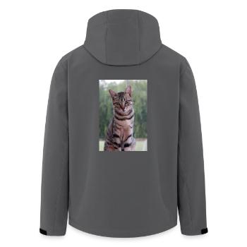 Katze Katze süßes Kätzchen - Recycelte Männer Softshell-Jacke von Stanley/Stella - Schwarz - Hinten - AI Model Male 185 light (185cm)
