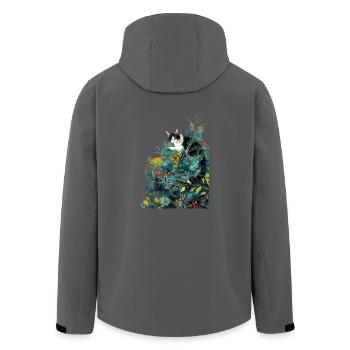 Cat on the Christmas tree - Men’s Recycled Softshell Jacket by Stanley/Stella - black - Back - AI Model Male 185 light (185cm)