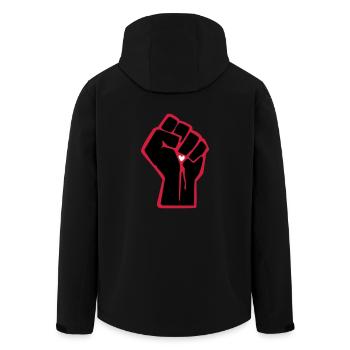 Fist avec le coeur - Veste softshell homme en polyester recyclé Stanley/Stella - noir - Dos - AI Model Male 185 light (185cm)