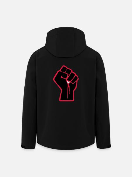 Faust mit Herz - Recycelte Männer Softshell-Jacke von Stanley/Stella - Schwarz