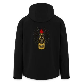 Mach Kunst, nicht Krieg - Recycelte Männer Softshell-Jacke von Stanley/Stella - Schwarz - Hinten - AI Model Male 185 light (185cm)