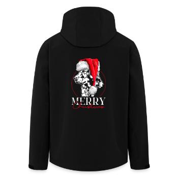 Santa Golden Retriever Merry Christmas Wilsigns - Men’s Recycled Softshell Jacket by Stanley/Stella - black - Back - AI Model Male 185 light (185cm)
