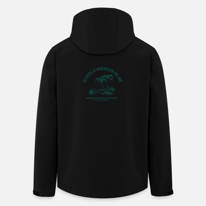 Worldschooling-Abenteuer - Recycelte Männer Softshell-Jacke von Stanley/Stella - Schwarz