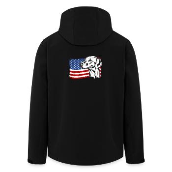 AZAWAKH Amerika Fahne Hunde Windhund Wilsigns - Recycelte Männer Softshell-Jacke von Stanley/Stella - Schwarz - Hinten - AI Model Male 185 light (185cm)