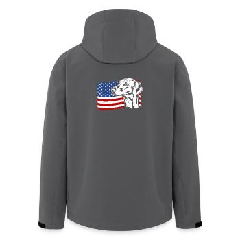 AZAWAKH Amérique Flag Chiens Lévriers Wilsigns - Veste softshell homme en polyester recyclé Stanley/Stella - charbon - Dos - AI Model Male 185 light (185cm)